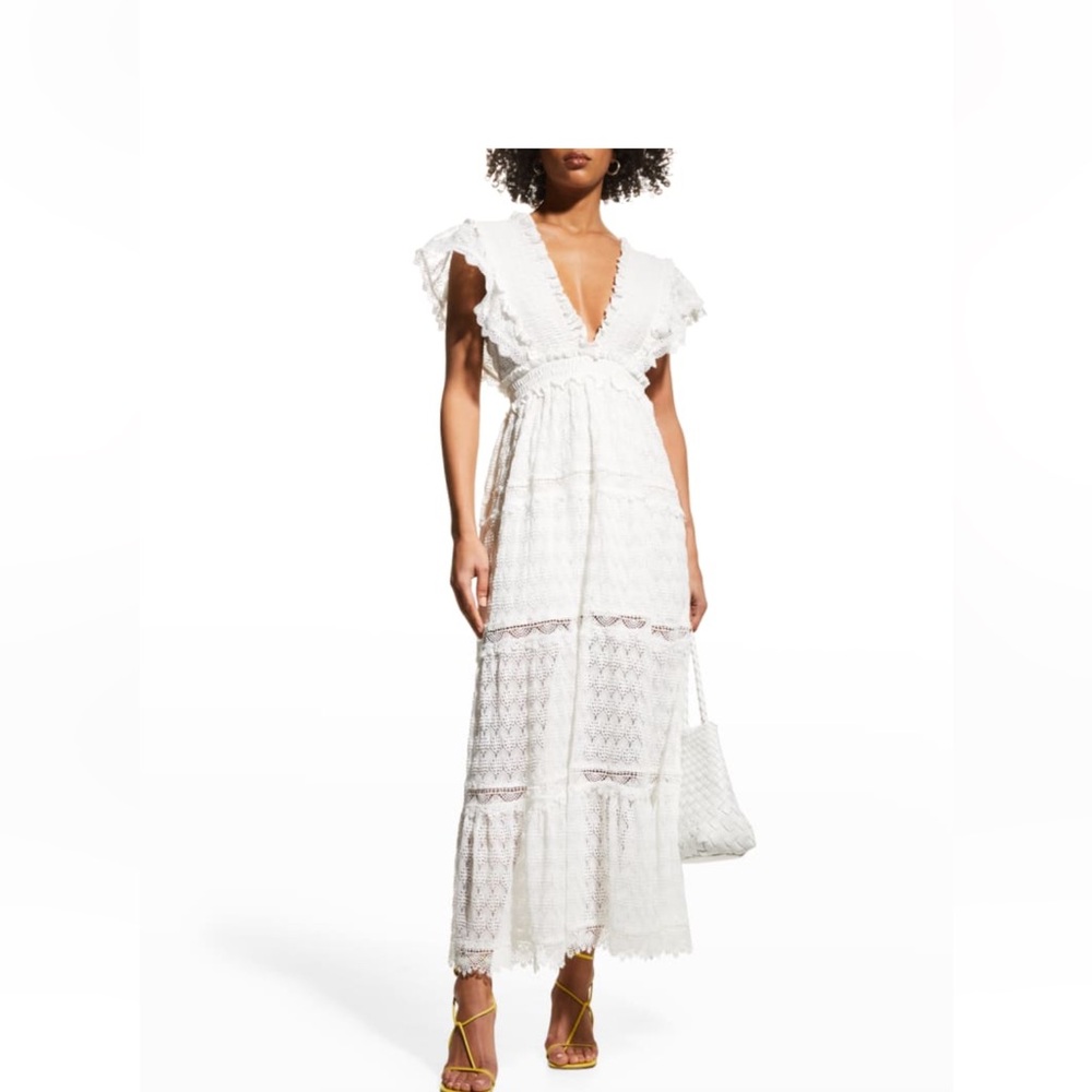 Elegant White Lace Maxi Dress